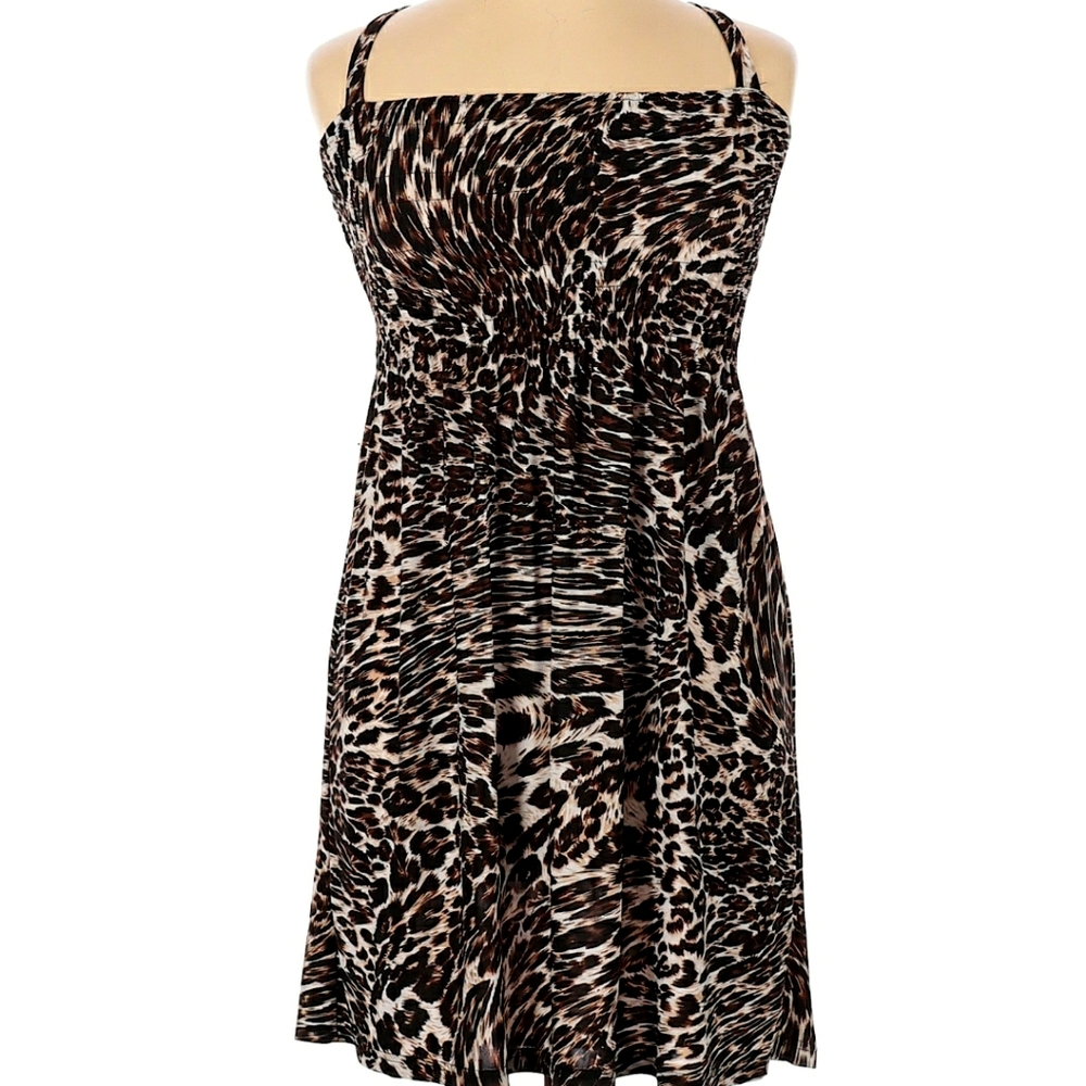 'National For Her' Brown Animal Print Snazzy Dress